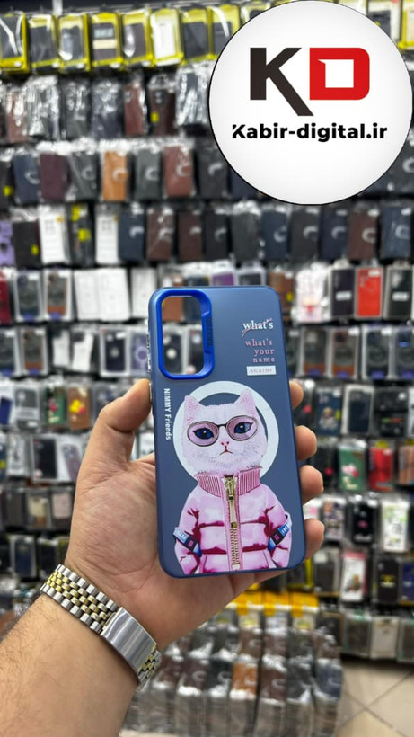 قاب گوشی Galaxy A55/A35 سامسونگ So CooL سوکول اورجینال فانتزی دکمه کرومی طرح گربه صورتی