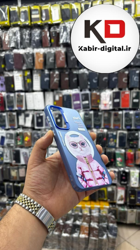 قاب گوشی Galaxy A55/A35 سامسونگ So CooL سوکول اورجینال فانتزی دکمه کرومی طرح گربه صورتی