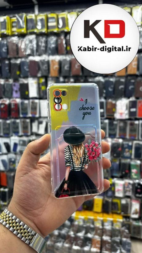 قاب گوشی Galaxy A31 سامسونگ ژله ای جاکارتی دار محافظ لنز دار کپسولی دخترانه