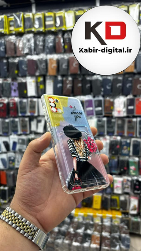 قاب گوشی Galaxy A31 سامسونگ ژله ای جاکارتی دار محافظ لنز دار کپسولی دخترانه
