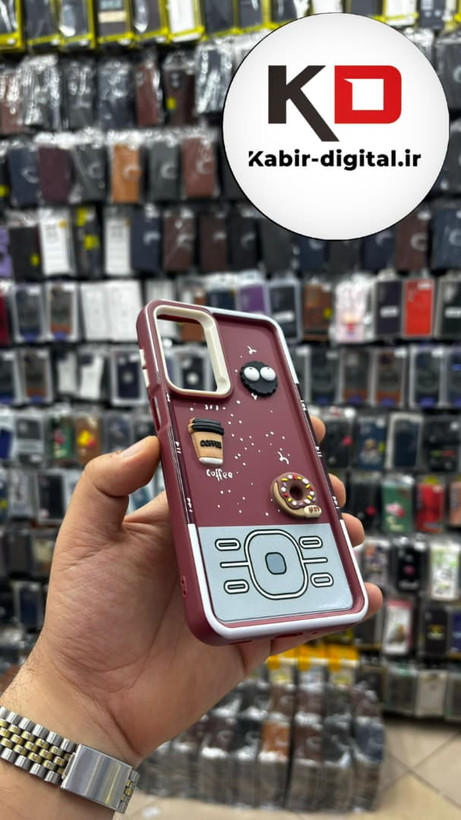 قاب گوشی Galaxy A16/A26/A17 سامسونگ سیلیکونی Solid Case منحنی برجسته میکروب و قهوه زرشکی محافظ لنز دار