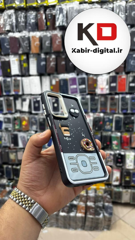 قاب گوشی Galaxy A16/A26/A17 سامسونگ سیلیکونی Solid Case منحنی برجسته میکروب و قهوه مشکی محافظ لنز دار