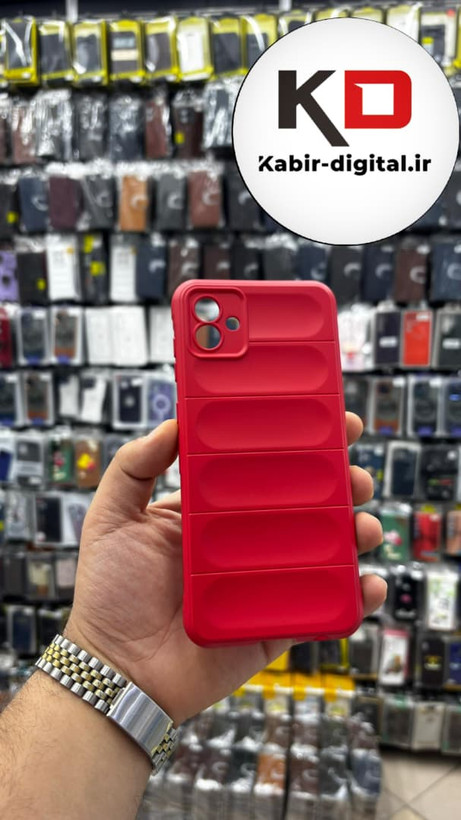 قاب گوشی Galaxy A04 سامسونگ سیلیکونی پافر PC زیر بسته محافظ لنز دار قرمز