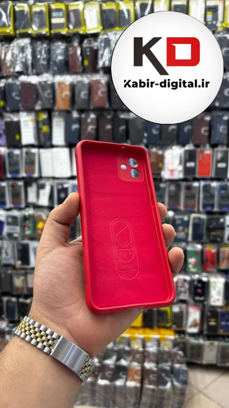 قاب گوشی Galaxy A04 سامسونگ سیلیکونی پافر PC زیر بسته محافظ لنز دار قرمز