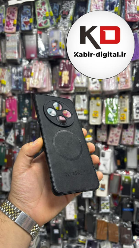 قاب گوشی Redmi 14C / POCO C75 / Redmi A4 شیائومی چرمی ژله ای طرح مگ سیف Fierre Shann محافظ لنز دار مشکی