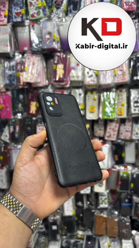 قاب گوشی Redmi Note 10 / Note 10s / POCO M5s شیائومی چرمی ژله ای طرح مگ سیف Fierre Shann محافظ لنز دار مشکی