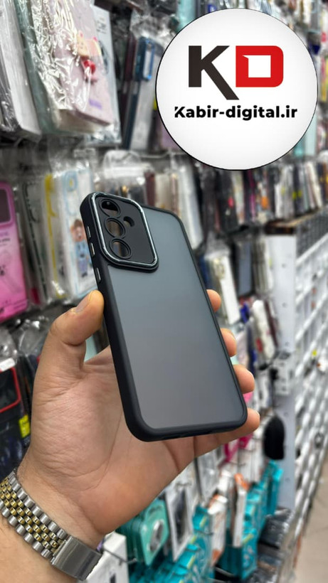 قاب گوشی Galaxy S23 FE سامسونگ پشت مات متال کیس دور سیلیکونی محافظ لنزدار مشکی