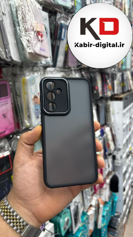 قاب گوشی Galaxy S23 FE سامسونگ پشت مات متال کیس دور سیلیکونی محافظ لنزدار مشکی