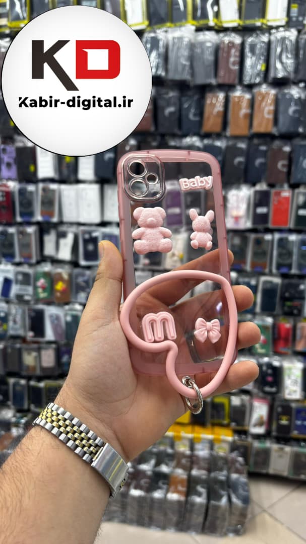 قاب گوشی Galaxy A05سامسونگ طرح ژله ای شفاف بالشتی عروسکی خرسی النگویی قلبی محافظ لنز دار صورتی