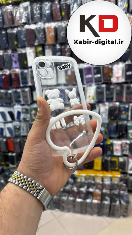 قاب گوشی Galaxy A05سامسونگ طرح ژله ای شفاف بالشتی عروسکی خرسی النگویی قلبی محافظ لنز دار سفید