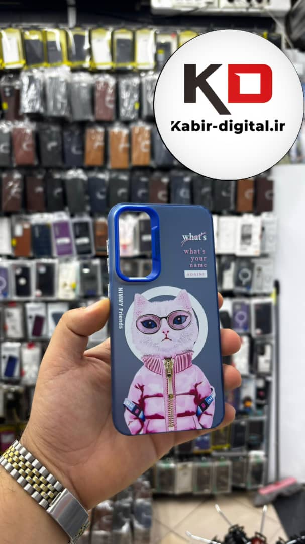 قاب گوشی Galaxy S23 FE سامسونگ So CooL سوکول اورجینال فانتزی دکمه کرومی طرح گربه صورتی