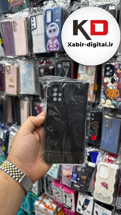 کیف گوشی Galaxy A51سامسونگ چرم مگنتی جاکارتی بند آویز دار مشکی