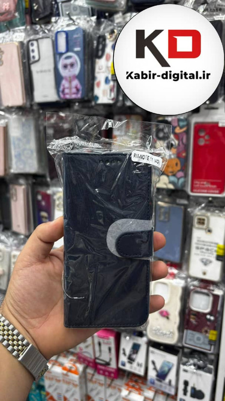 قاب گوشی Redmi Note 11/ Note 11s/ Note 12s شیائومی چرم مگنتی جاکارتی بند آویز دار سرمه ایی