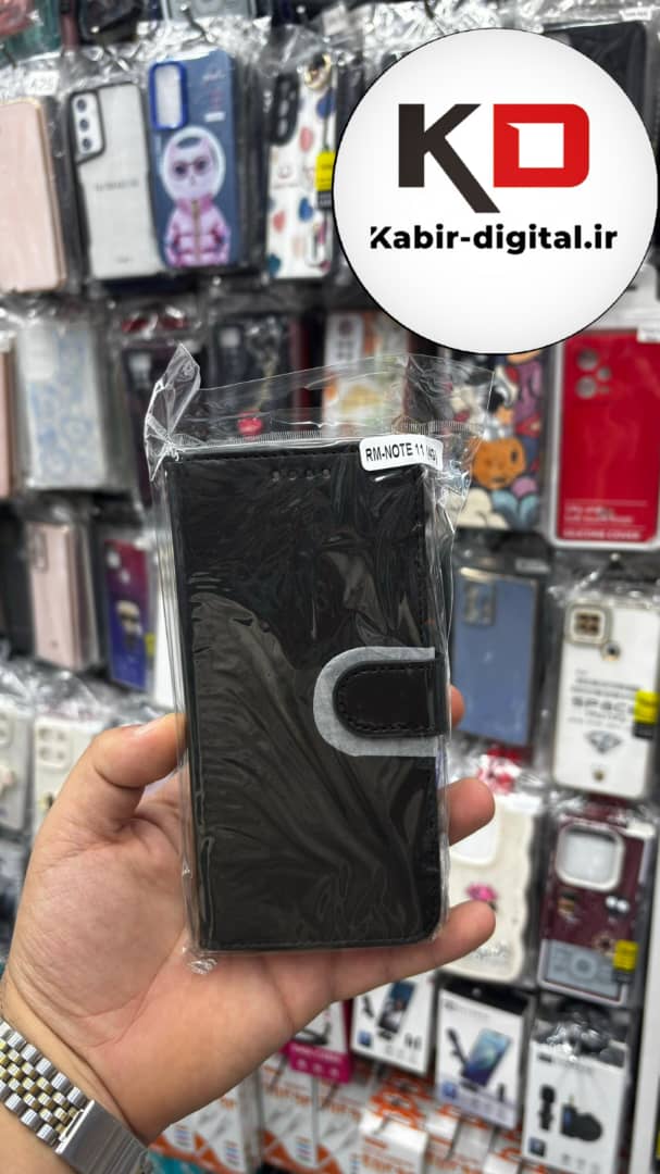 قاب گوشی Redmi Note 11/ Note 11s/ Note 12s شیائومی چرم مگنتی جاکارتی بند آویز دار مشکی