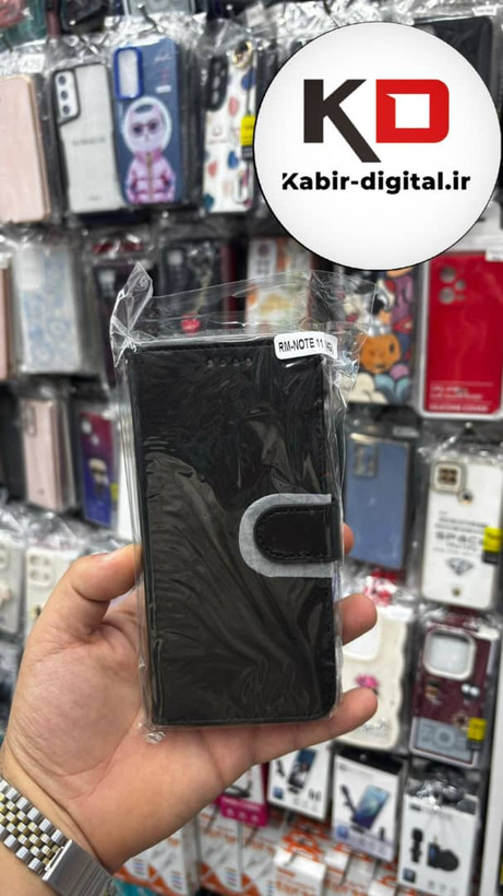 قاب گوشی Redmi Note 11/ Note 11s/ Note 12s شیائومی چرم مگنتی جاکارتی بند آویز دار مشکی