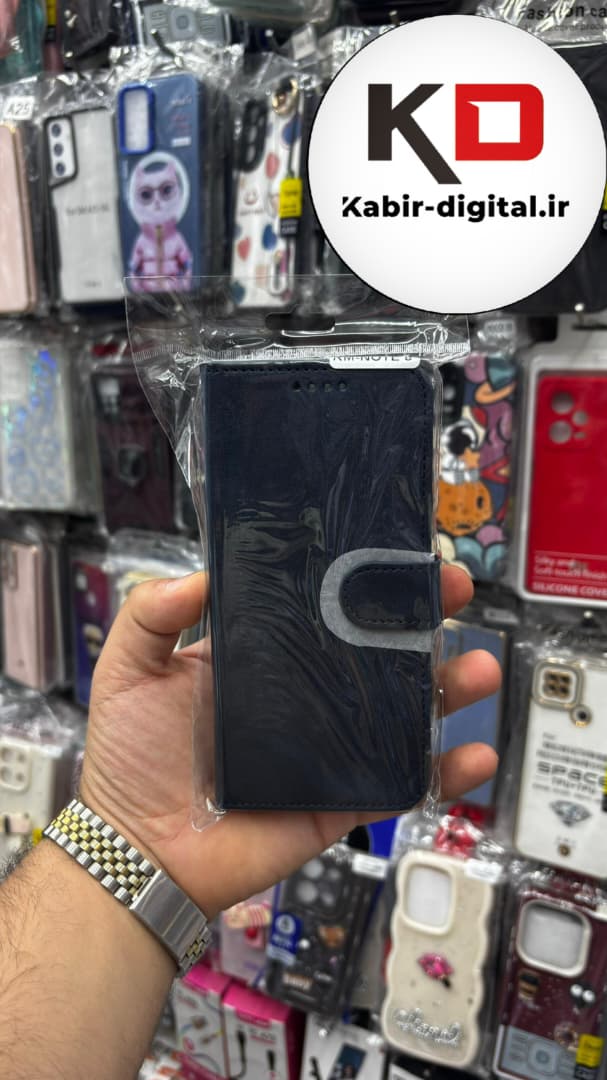 قاب گوشی Redmi Note 8 شیائومی چرم مگنتی جاکارتی بند آویز دار سرمه ایی