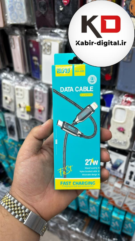 کابل شارژ فست BUKU Type-C To Lightning مدل MA-085 27W - مشکی - MMS