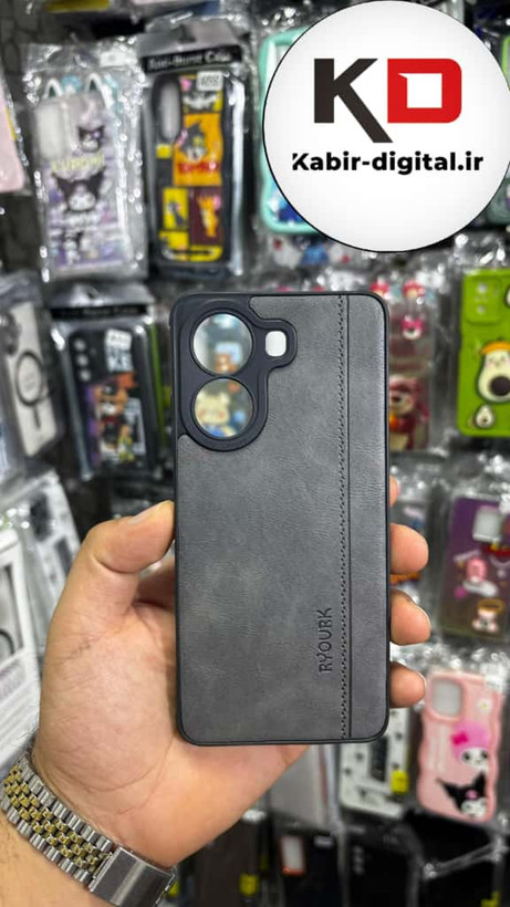 قاب گوشی Redmi Turob 4 5g - Poco X7 Pro شیائومی طرح ژله ای چرمی ساده خاکستری