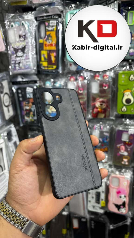 قاب گوشی Redmi Turob 4 5g - Poco X7 Pro شیائومی طرح ژله ای چرمی ساده خاکستری