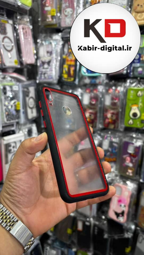 قاب گوشی Y6 2019 - Y6 Prime 2019 هوآوی طرح پشت طلق شفاف دور سیلیکونی رنگی مشکی