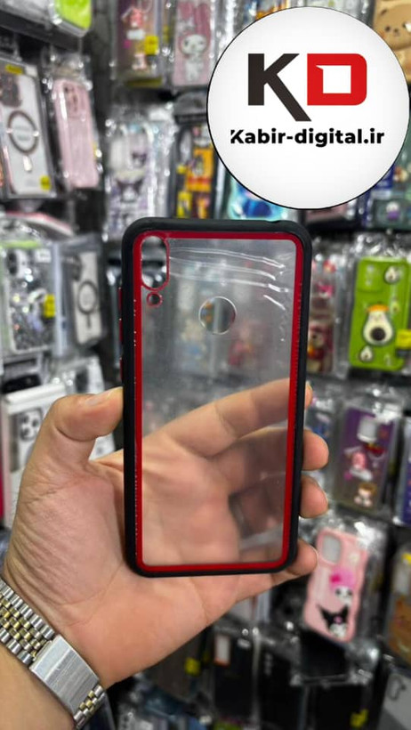 قاب گوشی Y6 2019 - Y6 Prime 2019 هوآوی طرح پشت طلق شفاف دور سیلیکونی رنگی مشکی