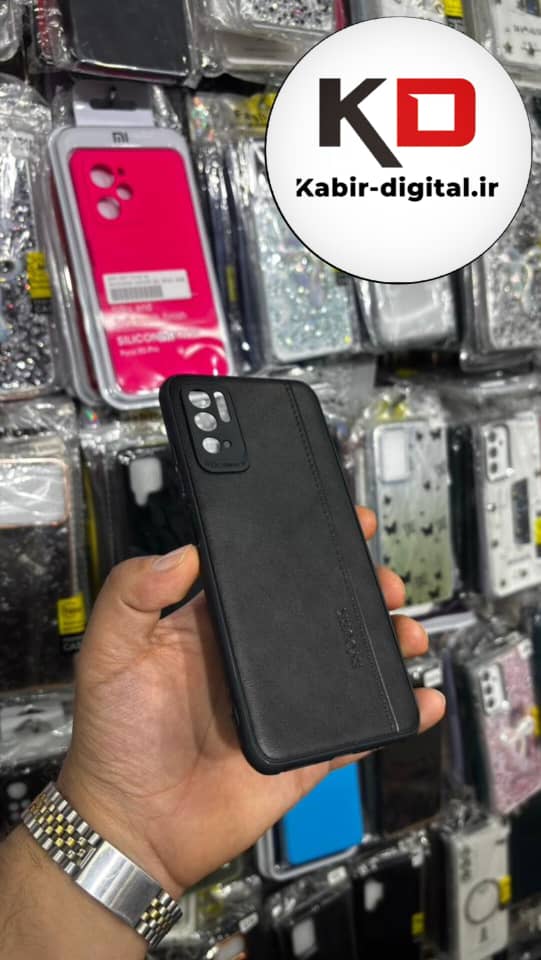 قاب گوشی Note 10 5g - POCO M3 Pro شیائومی طرح ژله ای چرمی ساده مشکی