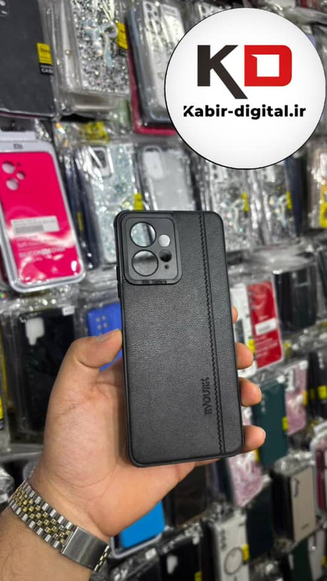 قاب گوشی Redmi Note 12 4g شیائومی طرح ژله ای چرمی ساده مشکی