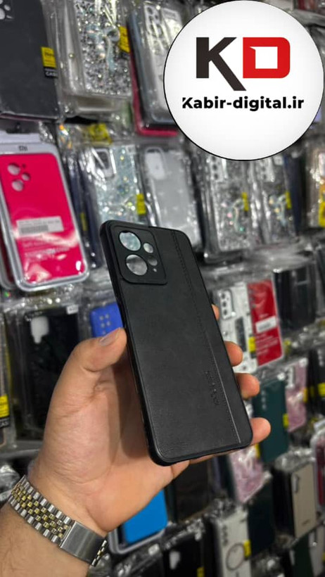 قاب گوشی Redmi Note 12 4g شیائومی طرح ژله ای چرمی ساده مشکی