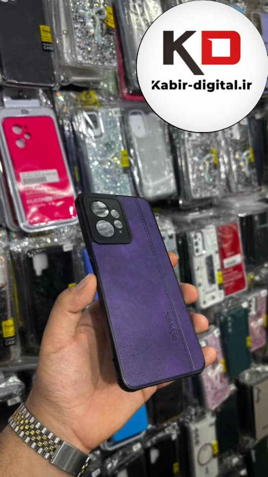 قاب گوشی Redmi Note 12 4g شیائومی طرح ژله ای چرمی ساده بنفش