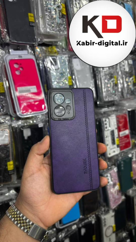 قاب گوشی Redmi Note 12 4g شیائومی طرح ژله ای چرمی ساده بنفش