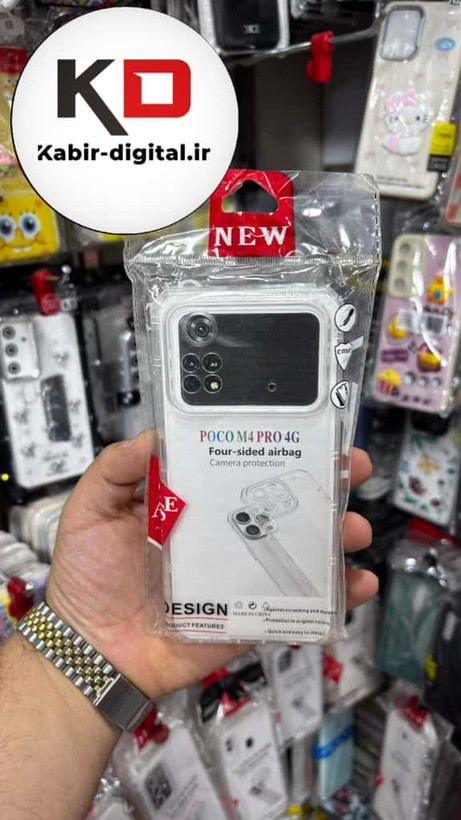 قاب گوشی POCO M4 Pro 4g شیائومی طرح ژله ای شفاف بی رنگ ایربگ دار کپسولی محافظ لنز دار