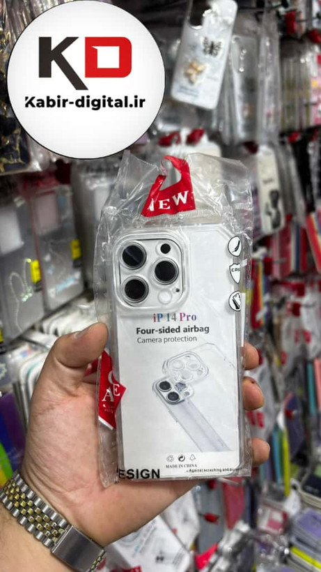 قاب گوشی iPhone 14 Pro آیفون طرح ژله ای شفاف بی رنگ ایربگ دار کپسولی محافظ لنز دار