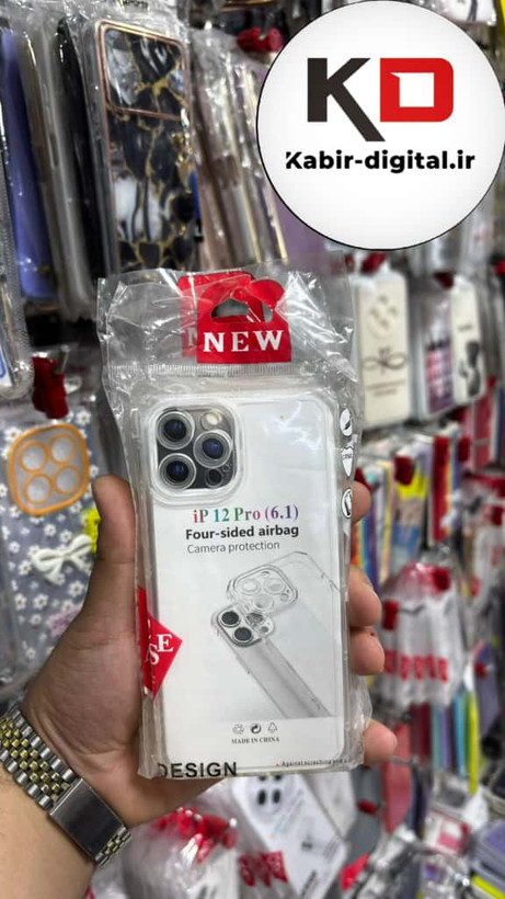 قاب گوشی iPhone 12 Pro آیفون طرح ژله ای شفاف بی رنگ ایربگ دار کپسولی محافظ لنز دار