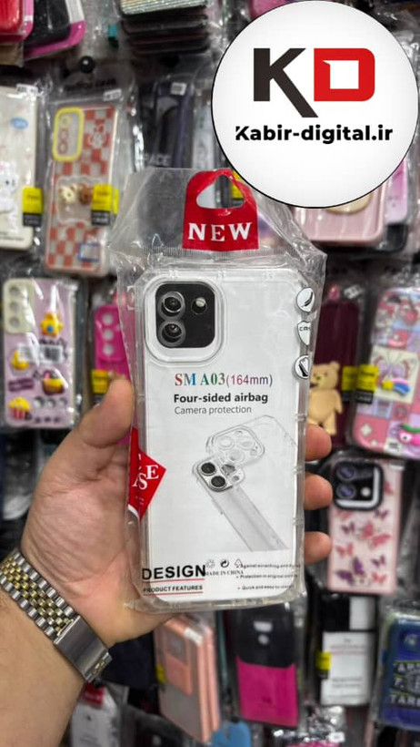 قاب گوشی Galaxy A03 سامسونگ طرح ژله ای شفاف بی رنگ ایربگ دار کپسولی محافظ لنز دار
