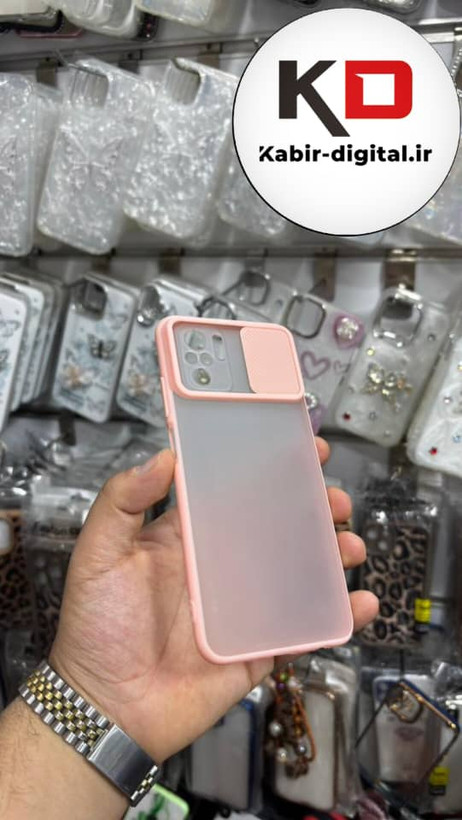 قاب گوشی Redmi Note 10 4G / Redmi Note 10S / Poco M5S شیائومی دور سیلیکونی صورتی نیمه مات محافظ لنز دار کشویی