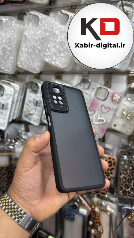 قاب گوشی Redmi Note 11 Pro - Redmi Note 12 Pro 4G شیائومی پشت مات متال کیس دور سیلیکونی محافظ لنزدار مشکی