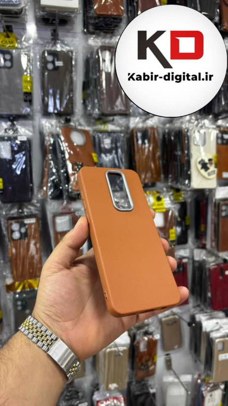 قاب گوشی Redmi Note 8 Proشیائومی لدر دیزاین SOFT Lether Design سیلیکونی پاپ سوکت دار عروسکی طرح چرم قهوه ایی