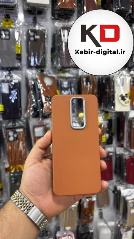 قاب گوشی Redmi Note 8 Proشیائومی لدر دیزاین SOFT Lether Design سیلیکونی پاپ سوکت دار عروسکی طرح چرم قهوه ایی