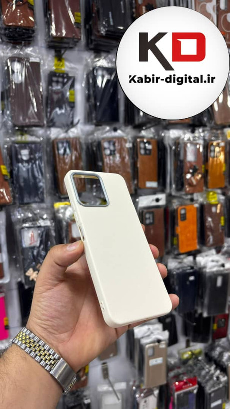 قاب گوشی Redmi 12 شیائومی لدر دیزاین SOFT Lether Design سیلیکونی پاپ سوکت دار عروسکی طرح چرم کرمی