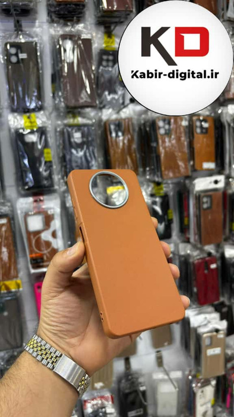 قاب گوشی Poco X3 / Poco X3 Pro شیائومی لدر دیزاین SOFT Lether Design سیلیکونی پاپ سوکت دار عروسکی طرح چرم قهوه ایی