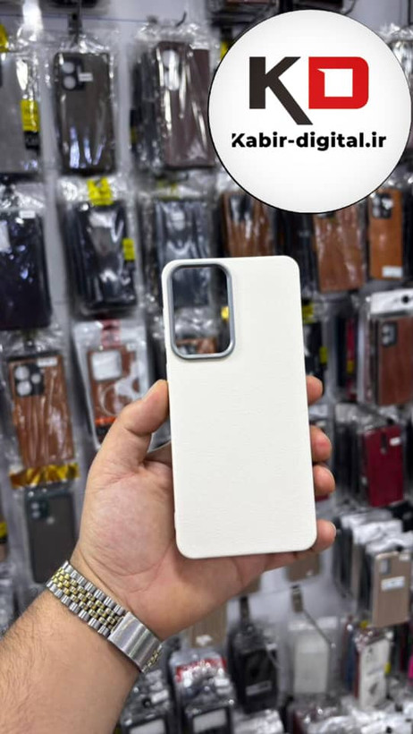قاب گوشی Galaxy A33 سامسونگ لدر دیزاین SOFT Lether Design سیلیکونی پاپ سوکت دار عروسکی طرح چرم کرمی