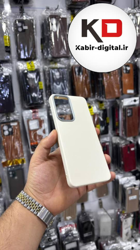 قاب گوشی Galaxy A33 سامسونگ لدر دیزاین SOFT Lether Design سیلیکونی پاپ سوکت دار عروسکی طرح چرم کرمی