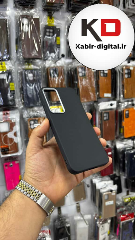 قاب گوشی Galaxy A35/A55 سامسونگ لدر دیزاین SOFT Lether Design سیلیکونی پاپ سوکت دار عروسکی طرح چرم مشکی
