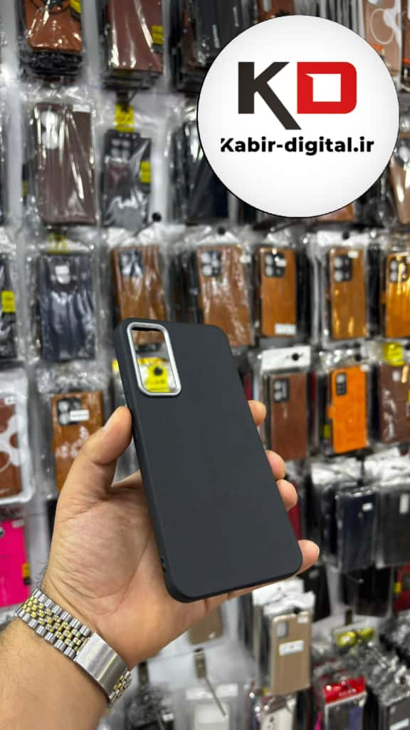 قاب گوشی Galaxy A34 سامسونگ لدر دیزاین SOFT Lether Design سیلیکونی پاپ سوکت دار عروسکی طرح چرم مشکی