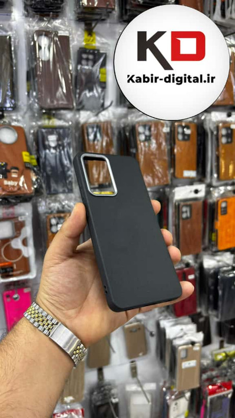 قاب گوشی Galaxy A52/A52s سامسونگ لدر دیزاین SOFT Lether Design سیلیکونی پاپ سوکت دار عروسکی طرح چرم مشکی