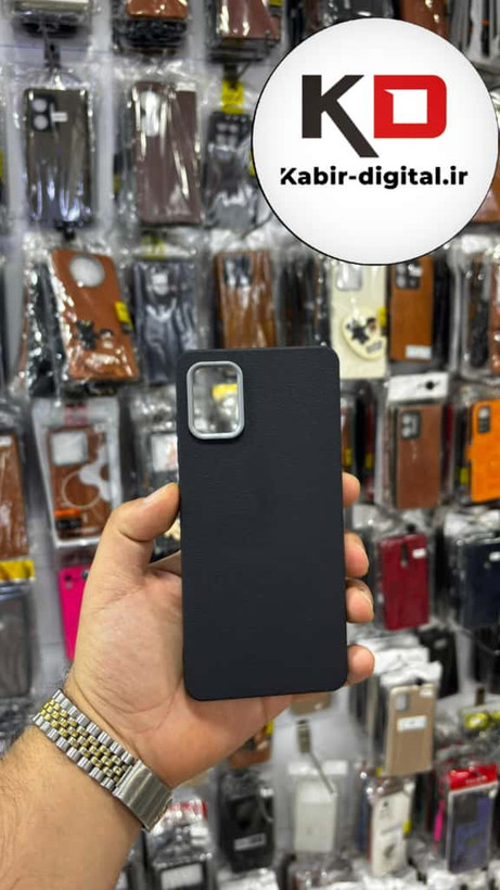 قاب گوشی Galaxy A51/A31 سامسونگ لدر دیزاین SOFT Lether Design سیلیکونی پاپ سوکت دار عروسکی طرح چرم مشکی