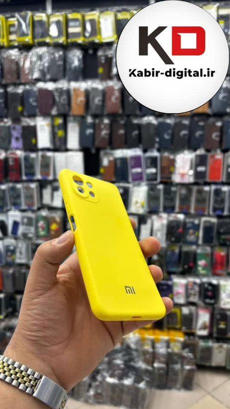 قاب گوشی Mi 11 Lite شیائومی سیلیکونی های کپی زیر بسته زرد پاپ سوکت دار