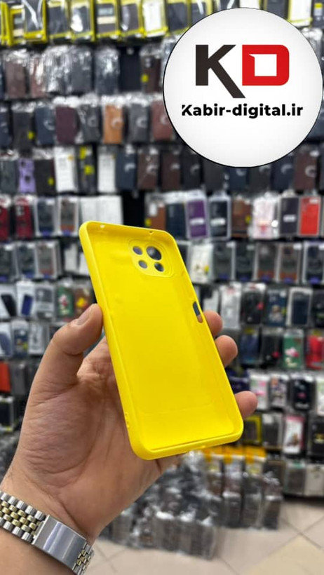 قاب گوشی Mi 11 Lite شیائومی سیلیکونی های کپی زیر بسته زرد پاپ سوکت دار