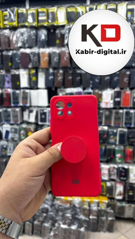 قاب گوشی Mi 11 Lite شیائومی سیلیکونی های کپی زیر بسته قرمز پاپ سوکت دار