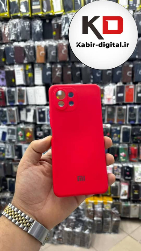 قاب گوشی Mi 11 Lite شیائومی سیلیکونی های کپی زیر بسته قرمز پاپ سوکت دار